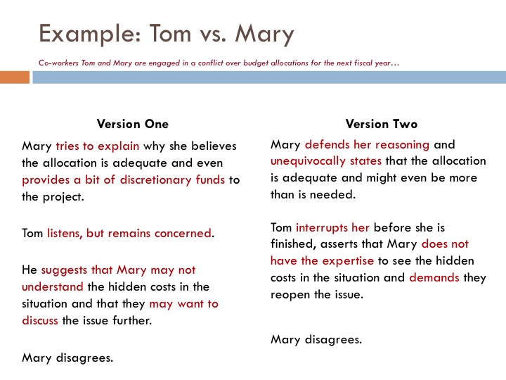 Example: Tom vs. Mary